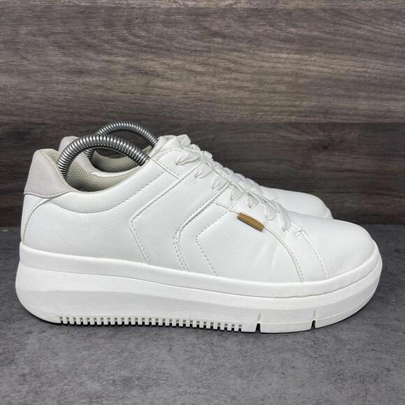 Dr Scholls Sadie Platform Sneakers Womens Size 8.5 White Leather Lace Up - Picture 5 of 11